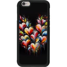 iPhone 6/6s Case Hülle - Silikon schwarz Valentin 2024 Schwarzes Herz Abstrakt