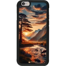 Coque iPhone 6/6s - Silicone rigide noir Valley Sunset Deer Tree