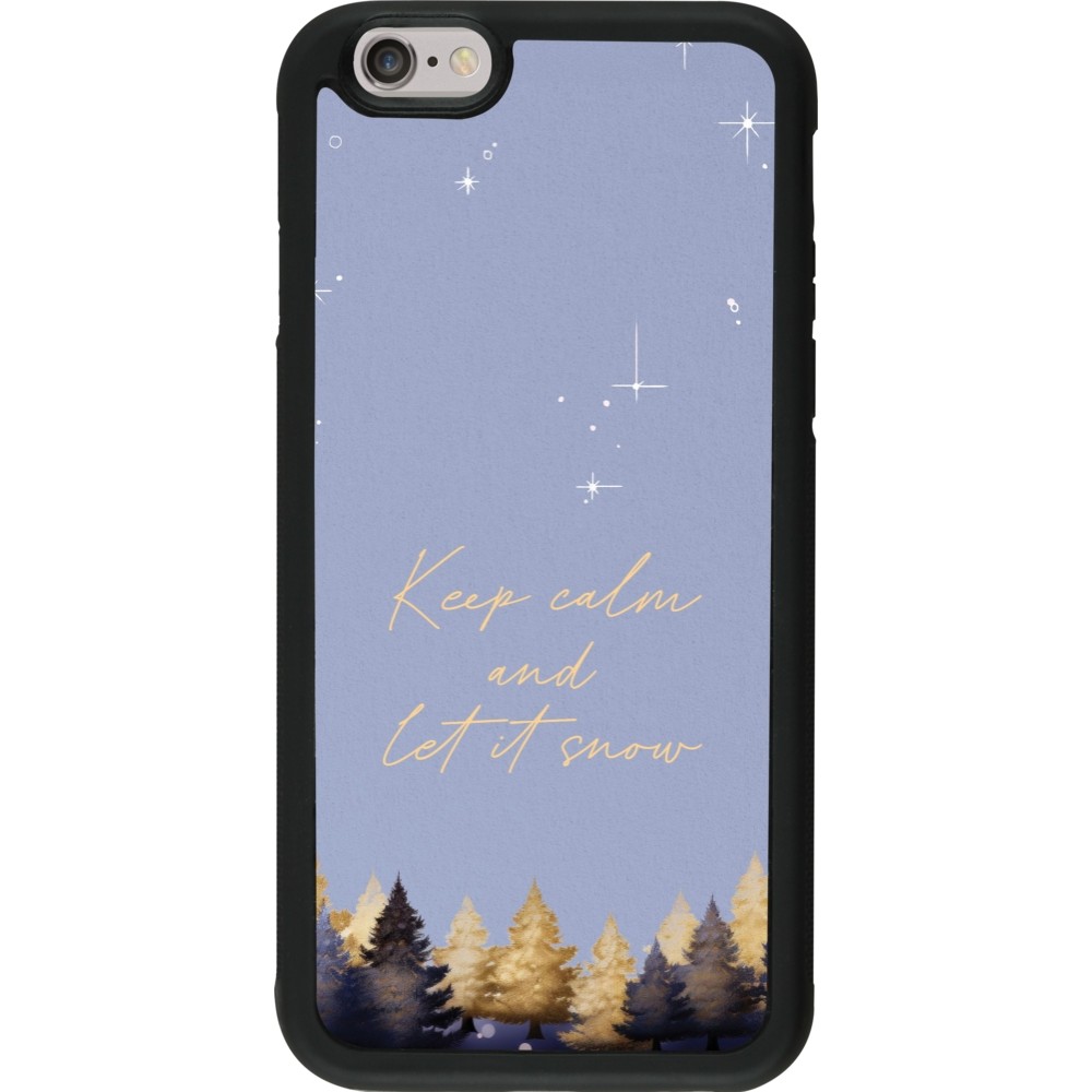 iPhone 6/6s Case Hülle - Silikon schwarz Winter 25 Winter illustration of trees