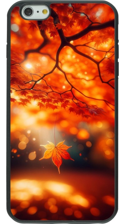 Coque iPhone 6 Plus / 6s Plus - Silicone rigide noir Automne Magique Orange