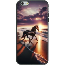 iPhone 6 Plus / 6s Plus Case Hülle - Silikon schwarz Pferd majestätisch Strand