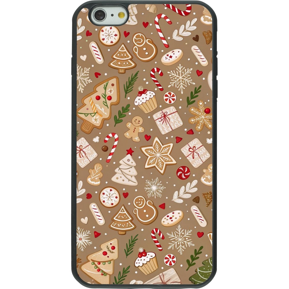 Coque iPhone 6 Plus / 6s Plus - Silicone rigide noir Christmas 25 Pattern Ginger Cookie