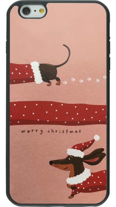 Coque iPhone 6 Plus / 6s Plus - Silicone rigide noir Christmas 25 Teckel Merry Xmas