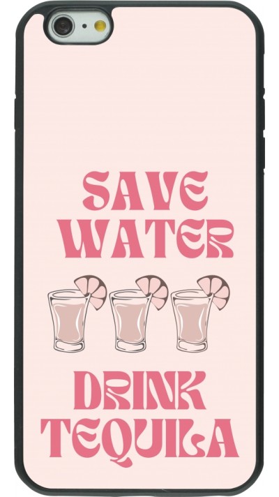 iPhone 6 Plus / 6s Plus Case Hülle - Silikon schwarz Cocktail Save Water Drink Tequila