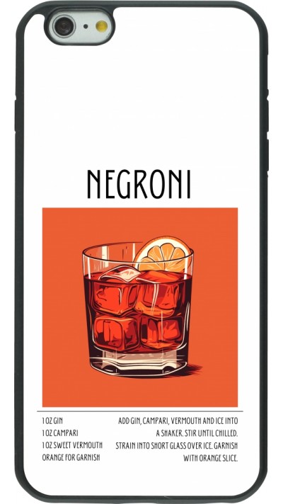 iPhone 6 Plus / 6s Plus Case Hülle - Silikon schwarz Cocktail Rezept Negroni