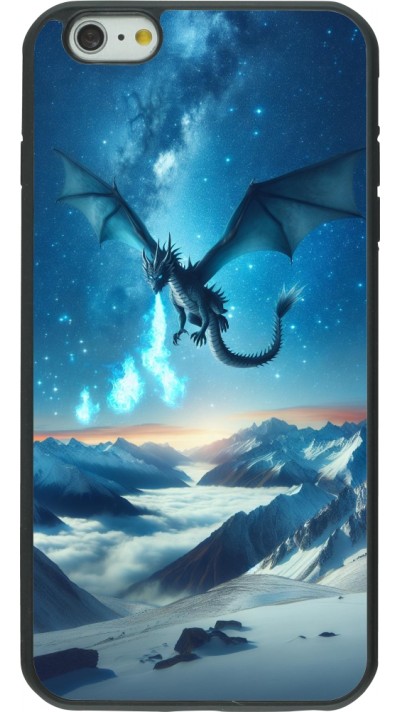 iPhone 6 Plus / 6s Plus Case Hülle - Silikon schwarz Drache nächtliche Berg