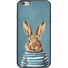 Coque iPhone 6 Plus / 6s Plus - Silicone rigide noir Easter 2026 Rabbit navy