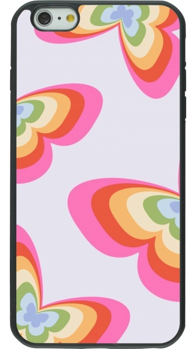 iPhone 6 Plus / 6s Plus Case Hülle - Silikon schwarz Easter 2024 rainbow butterflies