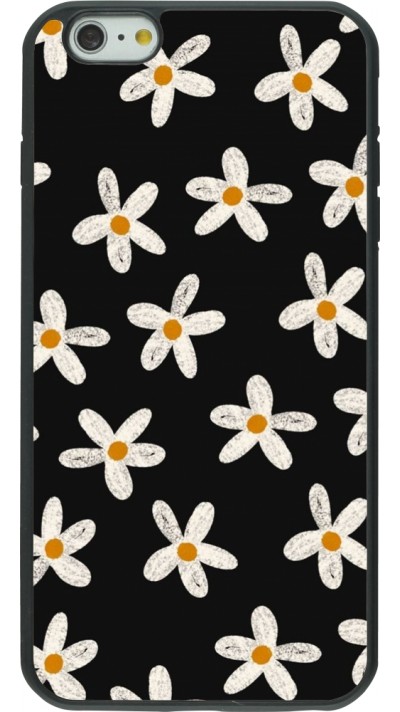 iPhone 6 Plus / 6s Plus Case Hülle - Silikon schwarz Easter 2024 white on black flower