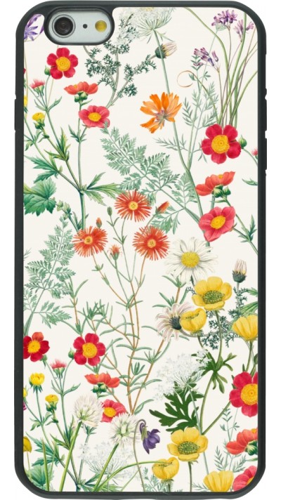 iPhone 6 Plus / 6s Plus Case Hülle - Silikon schwarz Flora Botanical Wildlife