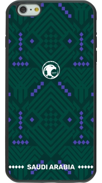Coque iPhone 6 Plus / 6s Plus - Silicone rigide noir Maillot de football Arabie saoudite 2026 personnalisable
