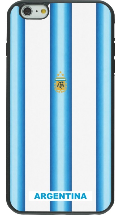 Coque iPhone 6 Plus / 6s Plus - Silicone rigide noir Maillot de football Argentine 2026 personnalisable