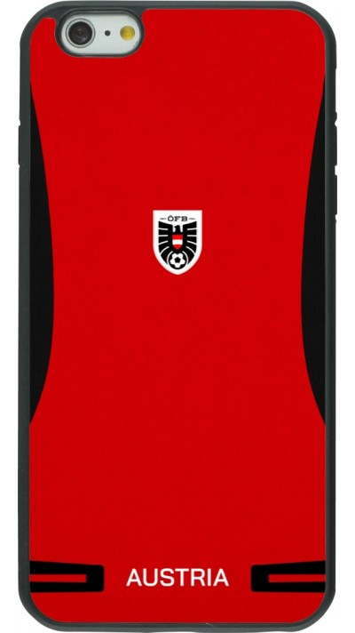 Coque iPhone 6 Plus / 6s Plus - Silicone rigide noir Maillot de football Autriche 2026 personnalisable
