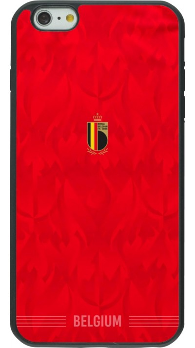 Coque iPhone 6 Plus / 6s Plus - Silicone rigide noir Maillot de football Belgique 2026 personnalisable