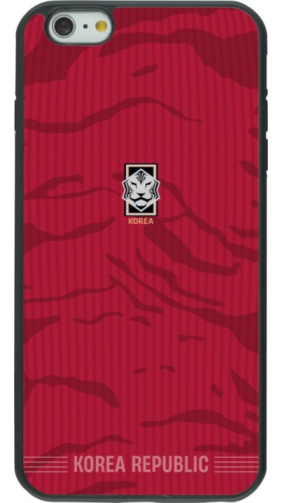 Coque iPhone 6 Plus / 6s Plus - Silicone rigide noir Maillot de football Corée du Sud 2026 personnalisable