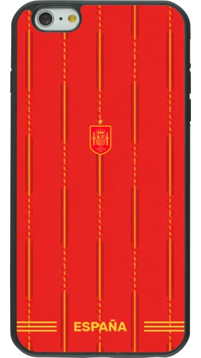 Coque iPhone 6 Plus / 6s Plus - Silicone rigide noir Maillot de football Espagne 2026 personnalisable