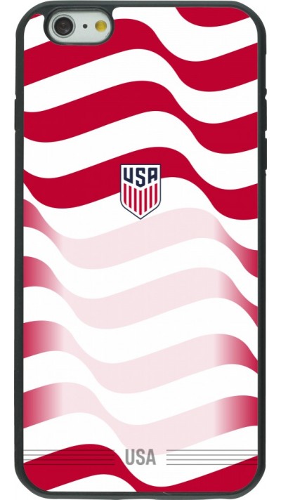 Coque iPhone 6 Plus / 6s Plus - Silicone rigide noir Maillot de football E?tats Unis 2026 personnalisable