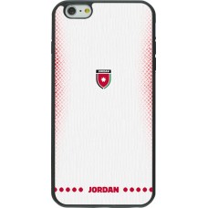 Coque iPhone 6 Plus / 6s Plus - Silicone rigide noir Maillot de football Jordanie 2026 personnalisable