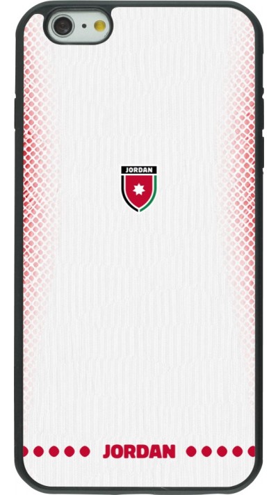Coque iPhone 6 Plus / 6s Plus - Silicone rigide noir Maillot de football Jordanie 2026 personnalisable