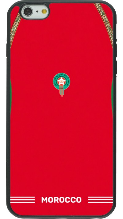 Coque iPhone 6 Plus / 6s Plus - Silicone rigide noir Maillot de football Maroc 2026 personnalisable