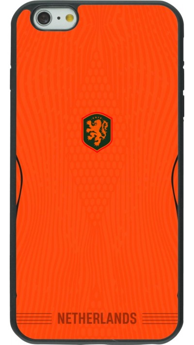 Coque iPhone 6 Plus / 6s Plus - Silicone rigide noir Maillot de football Pays-Bas 2026 personnalisable