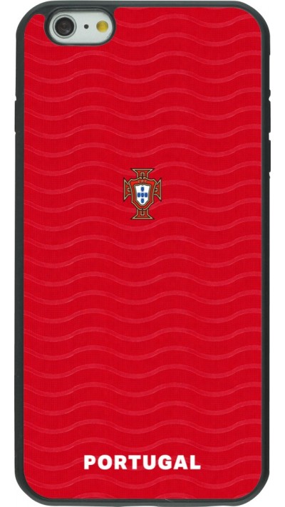 Coque iPhone 6 Plus / 6s Plus - Silicone rigide noir Maillot de football Portugal 2026 personnalisable