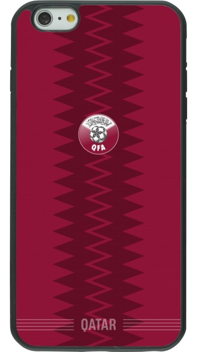 Coque iPhone 6 Plus / 6s Plus - Silicone rigide noir Maillot de football Qatar 2026 personnalisable