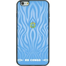 Coque iPhone 6 Plus / 6s Plus - Silicone rigide noir Maillot de football RD Congo 2026 personnalisable