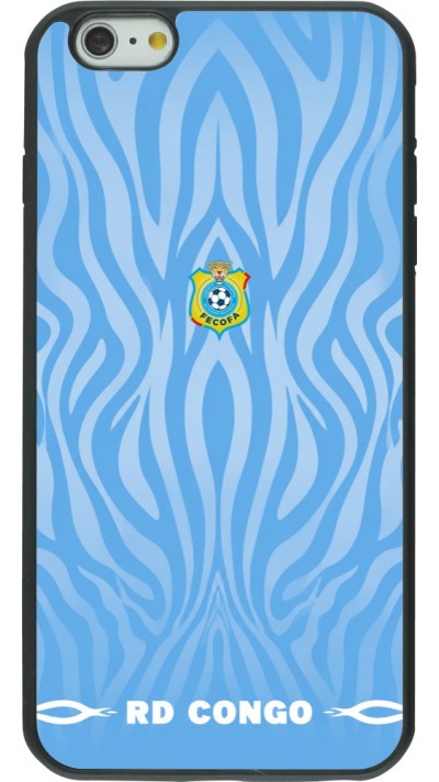 Coque iPhone 6 Plus / 6s Plus - Silicone rigide noir Maillot de football RD Congo 2026 personnalisable