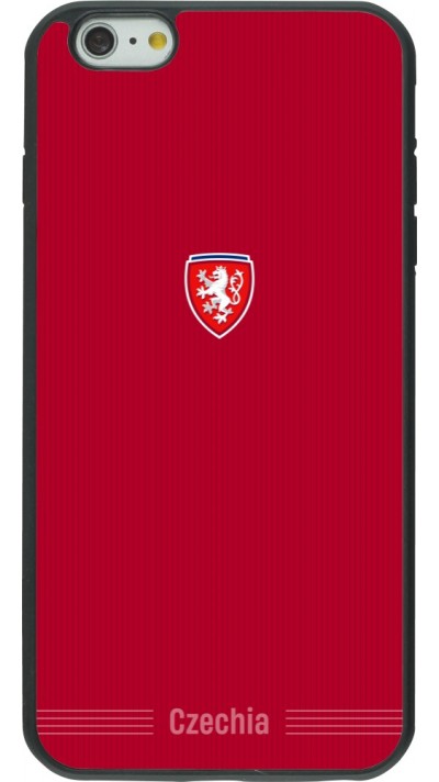 Coque iPhone 6 Plus / 6s Plus - Silicone rigide noir Maillot de football Répuplique Tchèque 2026 personnalisable
