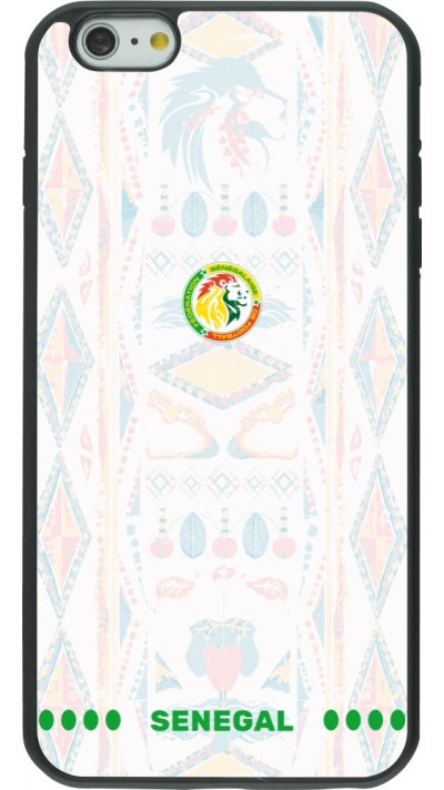 Coque iPhone 6 Plus / 6s Plus - Silicone rigide noir Maillot de football Sénégal 2026 personnalisable