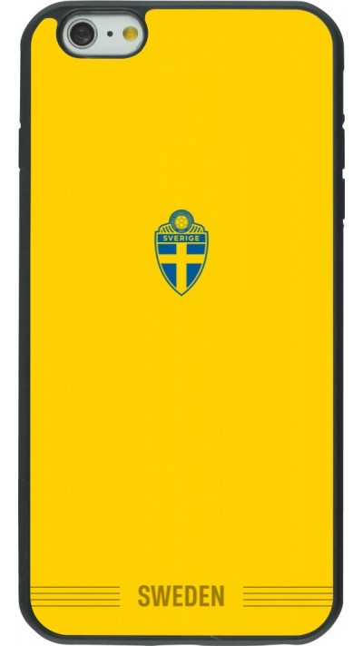 Coque iPhone 6 Plus / 6s Plus - Silicone rigide noir Maillot de football Suède 2026 personnalisable