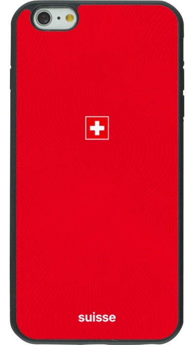 Coque iPhone 6 Plus / 6s Plus - Silicone rigide noir Maillot de football Suisse 2026 personnalisable