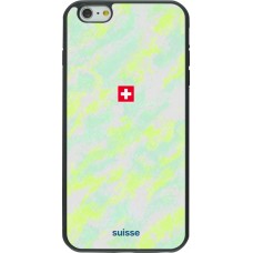 Coque iPhone 6 Plus / 6s Plus - Silicone rigide noir Maillot de football Suisse Away 2026 personnalisable