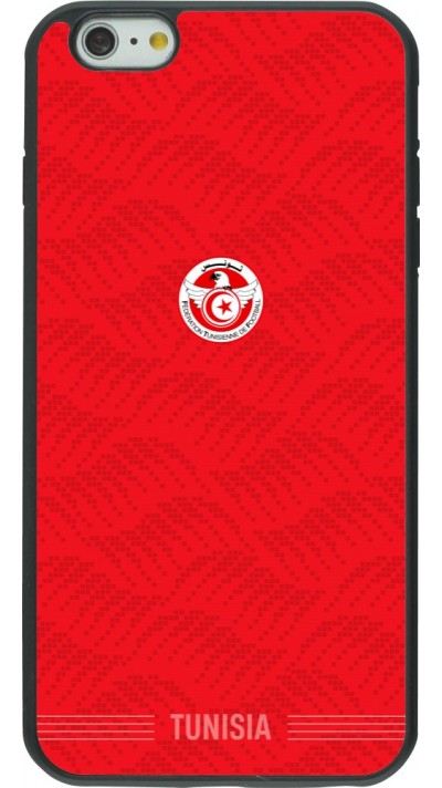 Coque iPhone 6 Plus / 6s Plus - Silicone rigide noir Maillot de football Tunisie 2026 personnalisable