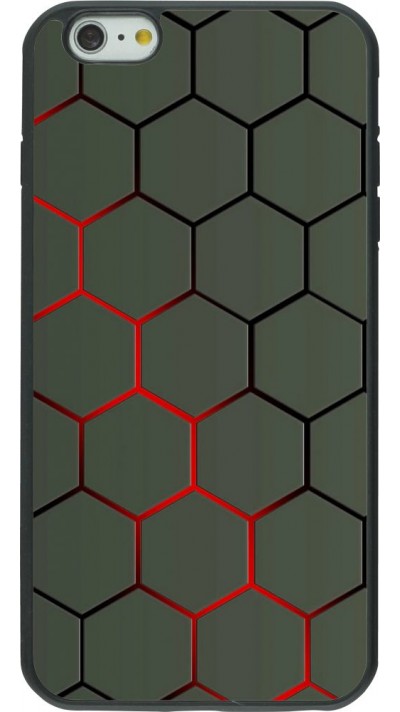 Coque iPhone 6 Plus / 6s Plus - Silicone rigide noir Geometric Line red