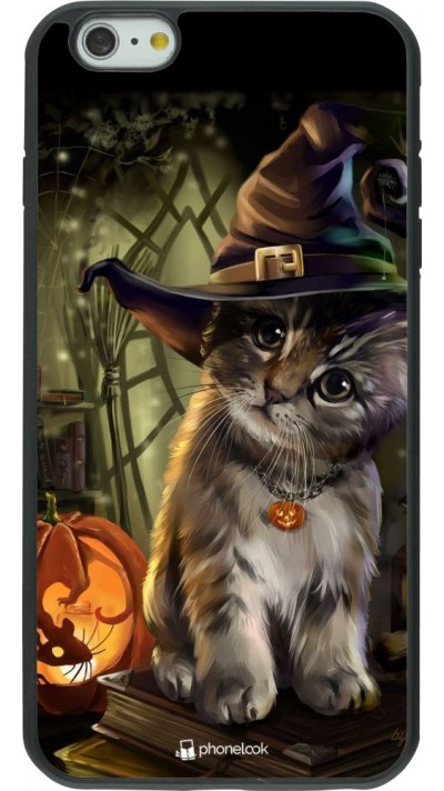 Coque iPhone 6 Plus / 6s Plus - Silicone rigide noir Halloween 21 Witch cat