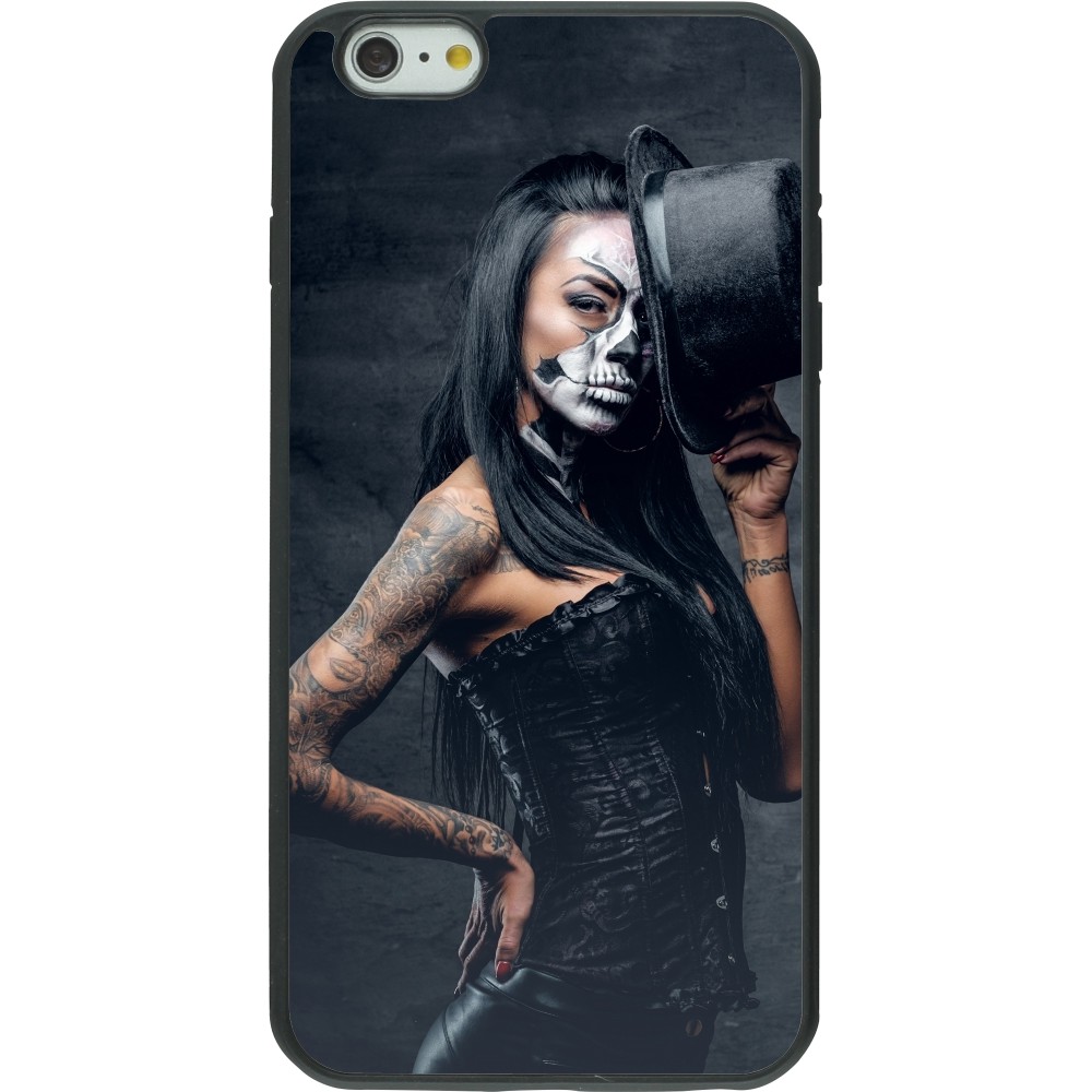 Coque iPhone 6 Plus / 6s Plus - Silicone rigide noir Halloween 22 Tattooed Girl