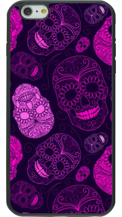 Coque iPhone 6 Plus / 6s Plus - Silicone rigide noir Halloween 2023 pink skulls