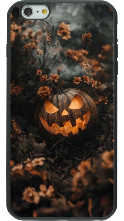 Coque iPhone 6 Plus / 6s Plus - Silicone rigide noir Halloween 2025 Pumpkin with flowers