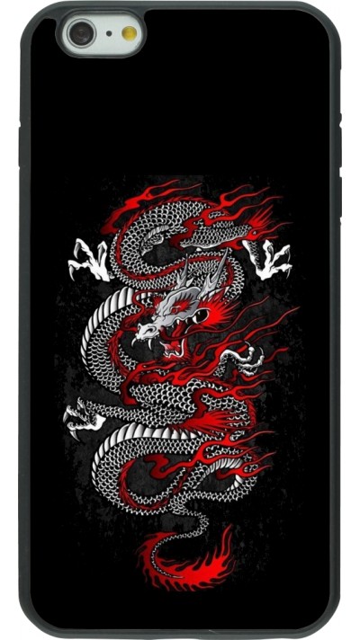 iPhone 6 Plus / 6s Plus Case Hülle - Silikon schwarz Japanese style Dragon Tattoo Red Black