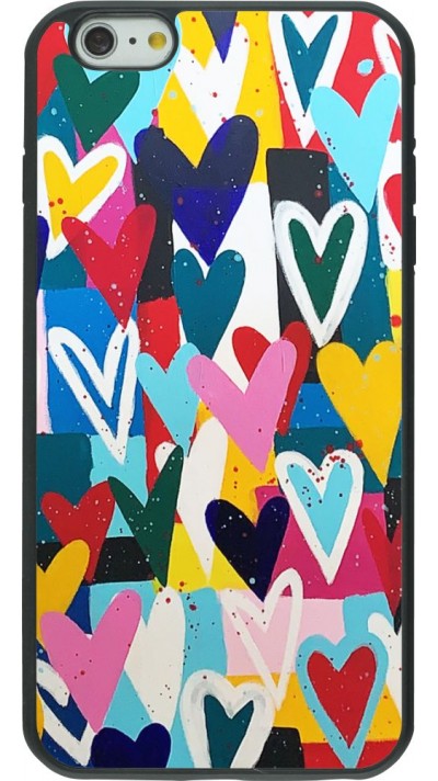 Coque iPhone 6 Plus / 6s Plus - Silicone rigide noir Joyful Hearts