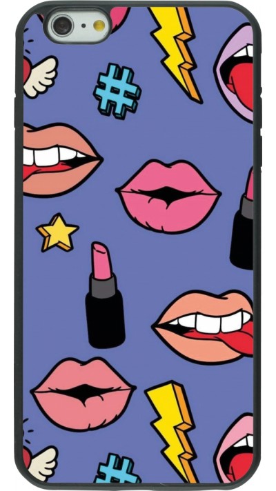 iPhone 6 Plus / 6s Plus Case Hülle - Silikon schwarz Lips and lipgloss