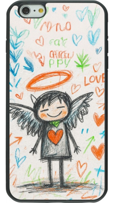 iPhone 6 Plus / 6s Plus Case Hülle - Silikon schwarz Little Angel Sketch Love