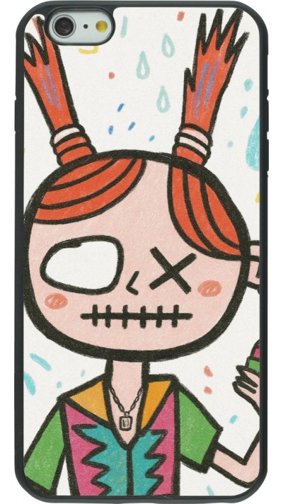 iPhone 6 Plus / 6s Plus Case Hülle - Silikon schwarz Little Girl Sketch