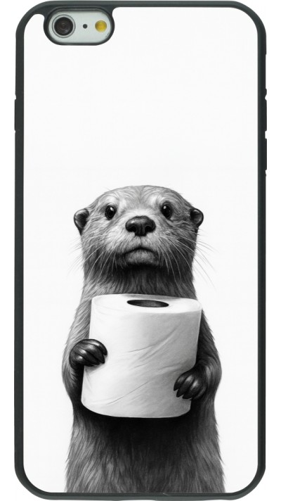 iPhone 6 Plus / 6s Plus Case Hülle - Silikon schwarz Otter Toilettenpapier