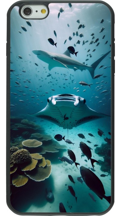 iPhone 6 Plus / 6s Plus Case Hülle - Silikon schwarz Manta Lagune Reinigung