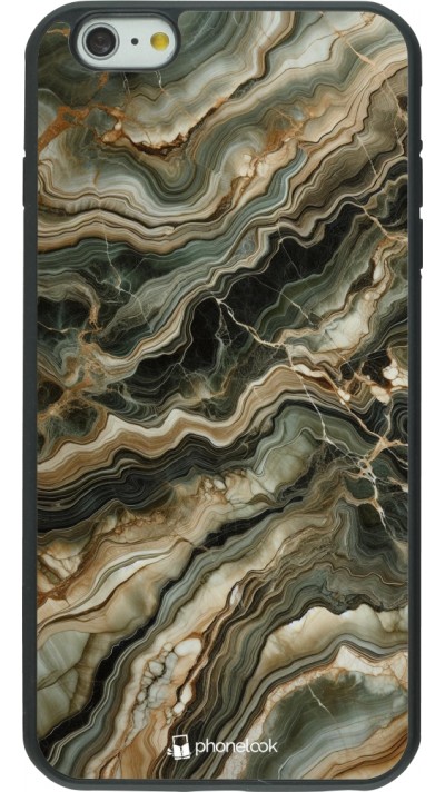 Coque iPhone 6 Plus / 6s Plus - Silicone rigide noir Marbre Olive