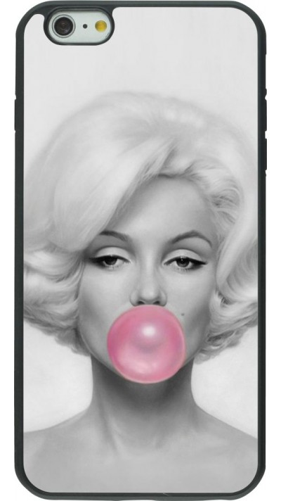 Coque iPhone 6 Plus / 6s Plus - Silicone rigide noir Marilyn Bubble