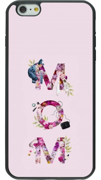 Coque iPhone 6 Plus / 6s Plus - Silicone rigide noir Mom 2024 girly mom